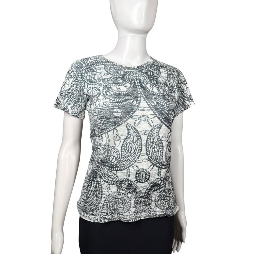 Before + Again Whimsy Rose Printed y2k Style Shortsleeve American Made Top Small